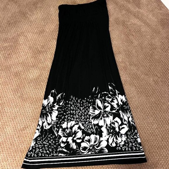 Women's Soma Maxi Dress Strapless Large L Black and White - Picture 3 of 3